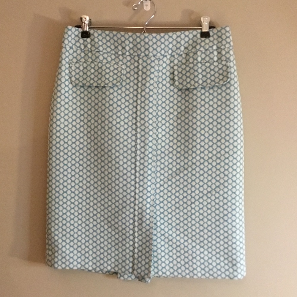 GUC, Ann Taylor Lined Skirt, Blue/White, Size 8